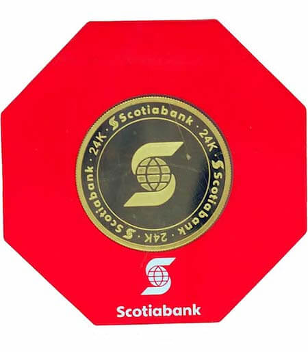 1 OZ Gold Scotiabank Coin -  Scotiabank Valcambi Suisse